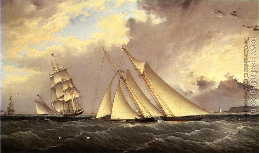 James E Buttersworth : The Dauntless off Sandy Hook